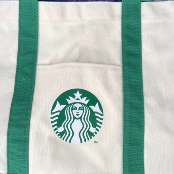 Starbucks Green and White Tote with Graphic - Picture 2 of 2